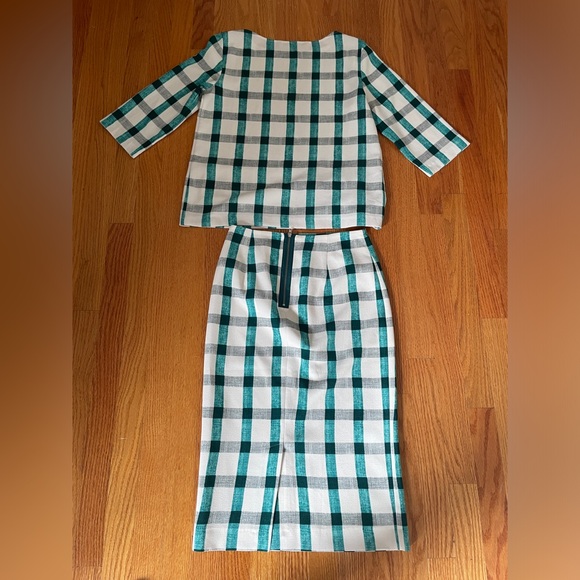 Zara Gingham Pencil Skirt + Top Set - Picture 2 of 8